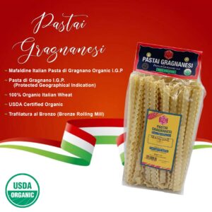 Mafaldine Italian Pasta di Gragnano | I.G.P. Protected | USDA Certified Organic | 17.6 Ounce | 500 Gram