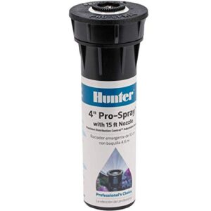 hunter industries rtl2001pros0415a hunter pro 4" pop-up sprinkler with 15' adjustable spray and nozzle, black