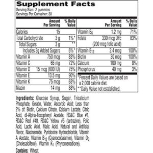 One A Day Teen for Her Multivitamin Gummies, Gummy Multivitamins with Vitamin A, C, D, E and Zinc for Immune Health Support, Physical Energy & more, 60 Count