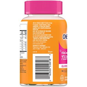 One A Day Teen for Her Multivitamin Gummies, Gummy Multivitamins with Vitamin A, C, D, E and Zinc for Immune Health Support, Physical Energy & more, 60 Count