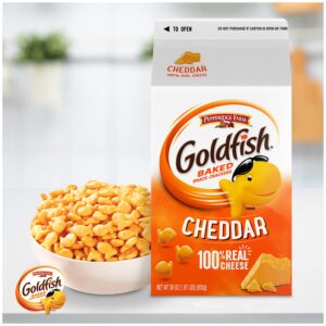 Goldfish Cheddar Cheese Crackers, Baked Snack Crackers, 30 oz Carton