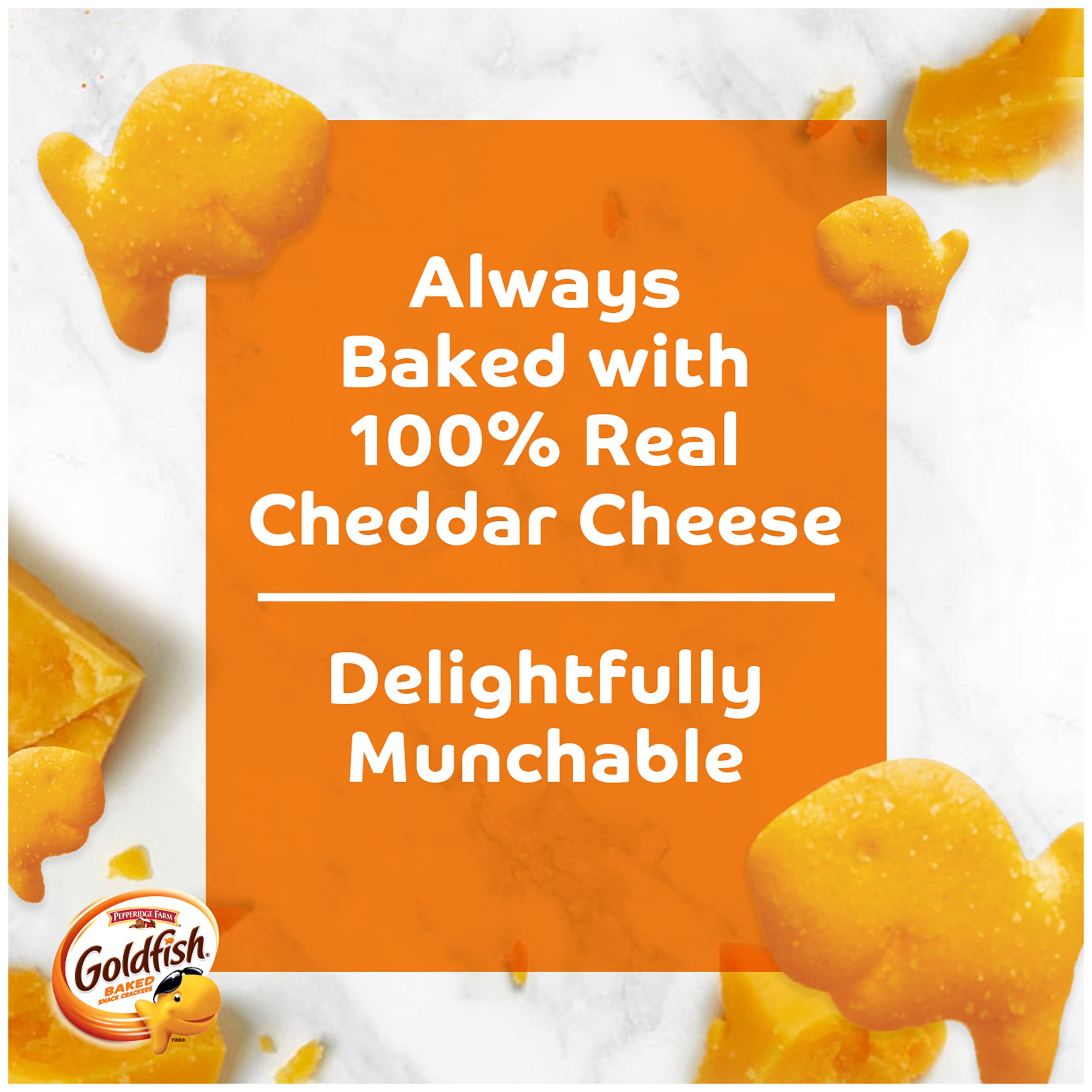 Goldfish Cheddar Cheese Crackers, Baked Snack Crackers, 30 oz Carton