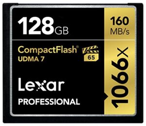 lexar professional 1066x 128gb compactflash card, up to 160mb/s read, for professional photographer, videographer, enthusiast (lcf128crbna1066)