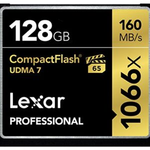 Lexar Professional 1066x 128GB CompactFlash Card, Up to 160MB/s Read, for Professional Photographer, Videographer, Enthusiast (LCF128CRBNA1066)