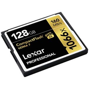 Lexar Professional 1066x 128GB CompactFlash Card, Up to 160MB/s Read, for Professional Photographer, Videographer, Enthusiast (LCF128CRBNA1066)