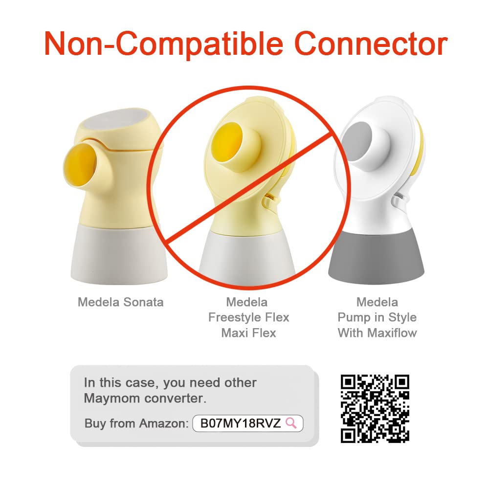 Maymom Conversion Kit Compatible with Medela Breast Pumps (Selected) to be Compatible with Avent Classic Bottles, Avant Natural PP Bottle and speCtra Wide-mouth Bottles Thread Changer; w Sealing Rings