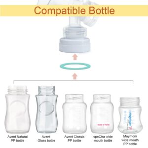 Maymom Conversion Kit Compatible with Medela Breast Pumps (Selected) to be Compatible with Avent Classic Bottles, Avant Natural PP Bottle and speCtra Wide-mouth Bottles Thread Changer; w Sealing Rings