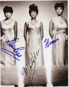 kirkland the supremes, diana ross, 8 x 10 photo autograph on glossy photo paper