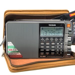 Tecsun PL880 Portable Digital PLL Dual Conversion AM/FM, Longwave & Shortwave Radio with SSB (Single Side Band) Reception, Color Silver