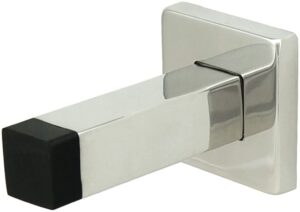 inox dsix14-32 square wall mount door stop with square base, polished stainless steel