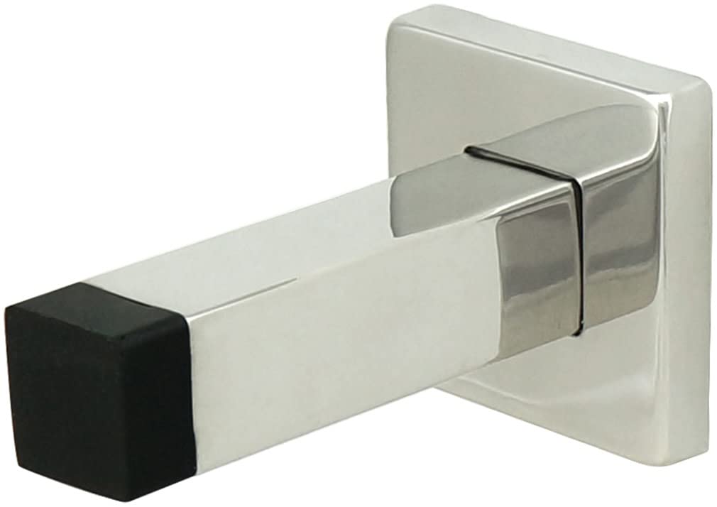 INOX DSIX14-32 Square Wall Mount Door Stop with Square Base, Polished Stainless Steel