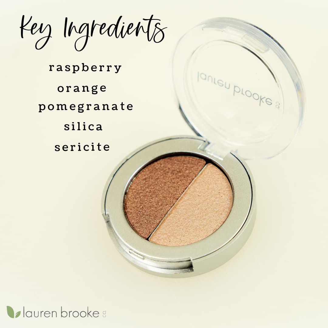 Lauren Brooke Cosmetiques Pressed Eyeshadow Duos, Natural, Organic Makeup (Cappuccino/Pearl)