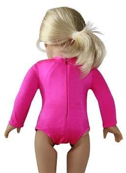 Sparkling Success: 2024 American Doll Girl Pink Gymnastics Doll Clothes Set with Leotard, Mat, Olympic Medal and Hair Accessory. 4 PCS in All! Doll Not Included