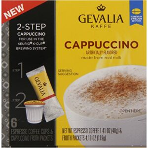 Gevalia Kaffe, 2-Step K-Cup & Froth Packets, (Cappuccino Espresso), 6 Count (Pack of 3)