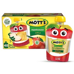 mott's original applesauce, 3.2 oz clear pouches, 12 count (pack of 4)