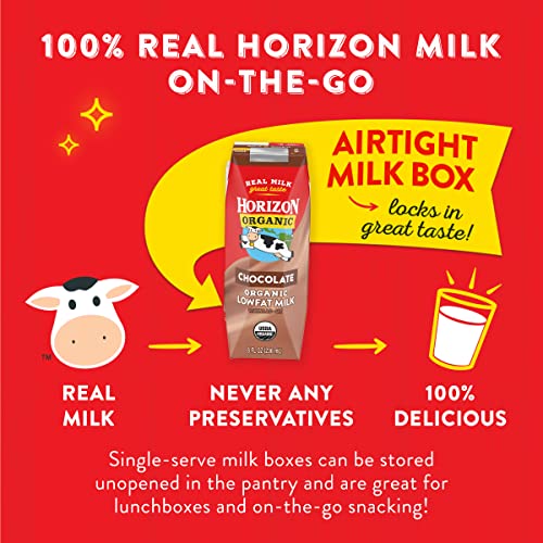 Horizon Organic Shelf-Stable 1% Low Fat milk Boxes, Chocolate, 12 Count(Pack of 1)