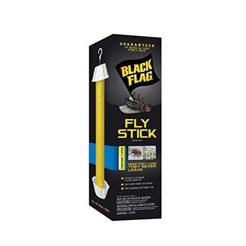 Black Flag Fly Stick, Trap Houseflies and Flying Insects, Pack of 6