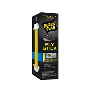 Black Flag Fly Stick, Trap Houseflies and Flying Insects, Pack of 6