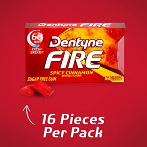 Dentyne Fire Spicy Cinnamon Sugar Free Gum, Pack of 9 (144 Total Pieces)