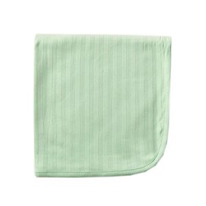 touched by nature unisex baby organic cotton swaddle, receiving and multi-purpose blanket, celery, one size