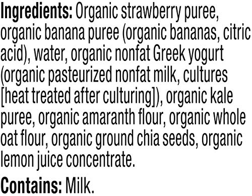 Plum Organics Mighty 4 Blends Strawberry Banana, Greek Yogurt, Kale, Oat & Amaranth, 4oz (Pack of 6)