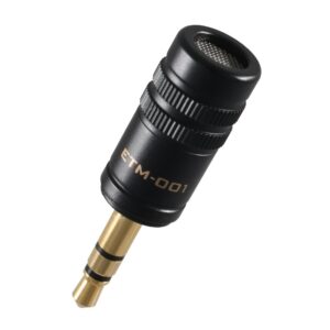 edutige etm-001 microphone - omnidirectional 3.5mm 3-pole(trs) microphone for gopro, dslr, mirrorless camera or digital audio recorder