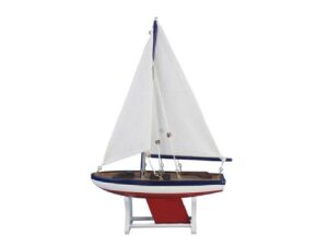 hampton nautical it floats 12" american floating sailboat hampton nautical model ship, fully assembled (not a kit)