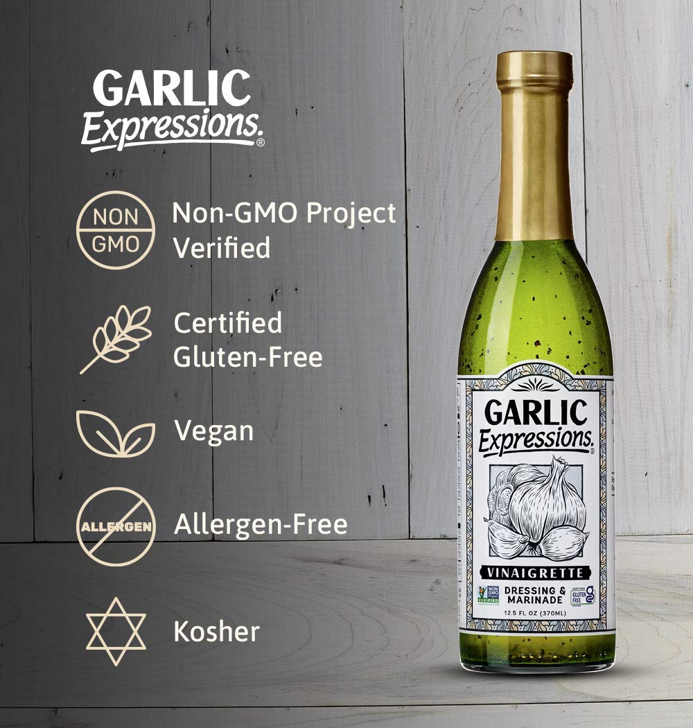 Garlic Expressions Vinaigrette Salad Dressing, Marinade (Pack of 3)