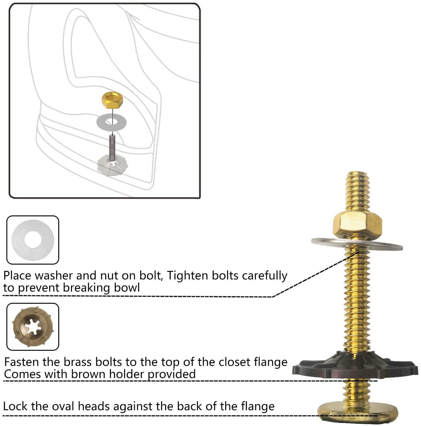 LASCO Toilet Bowl Extra Thick Wax Ring with Brass Bolts Reinforced Urethane Core and Polyethylene Flange - 516545 , Yellow