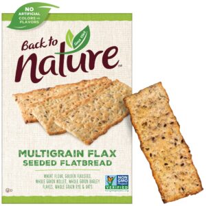back to nature multigrain flax seeded flatbread crackers - dairy free, non-gmo, made with wheat flour & whole grains, delicious & quality snacks, 5.5 ounce