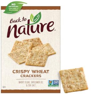 back to nature crispy wheat crackers - dairy free, non-gmo, made with wheat flour & sea salt, delicious & quality snacks, 8 ounce