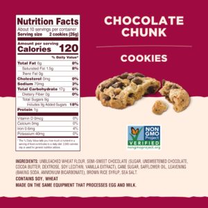 Back to Nature Chocolate Chunk Cookies - Dairy Free, Non-GMO, Made with Wheat Flour, Delicious & Quality Snacks, 9.5 Ounce