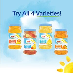 Dole Fruit Jars, Yellow Cling Sliced Peaches in 100% Fruit Juice, Gluten Free, Pantry Staples, 23.5 Oz Resealable Jars, (Pack of 8)