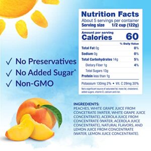 Dole Fruit Jars, Yellow Cling Sliced Peaches in 100% Fruit Juice, Gluten Free, Pantry Staples, 23.5 Oz Resealable Jars, (Pack of 8)