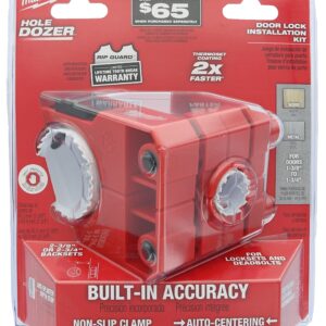 Milwaukee 49-22-4073 Polycarbonate 1-3/8" - 1-3/4" Door Lock and Deadbolt Installation Kit with Included Hole Saw, Auto-Centering Guide and Non-Slip Clamp (Drill / Driver Not Included)