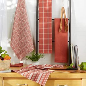 DII Assorted Woven Kitchen Set, Dishtowel, 18x28, Dishcloth, 13x13, Spice, 5 Piece