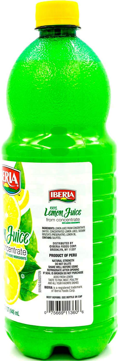 Iberia 100% Lemon Juice from Concentrate, 32 fl oz