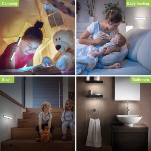 OxyLED Motion Sensor Closet Lights - Under Cabinet Lighting, Wireless Stick-on Anywhere Battery Operated 10 LED Motion Sensor Night Light, Safe Lights for Cabinet Wardrobe Stairs (1 Pack)