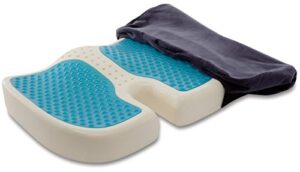 travelmate gel-enhanced memory foam seat cushion – perfect for office chair & car seat cushion – helps relief from tailbone pain – reduce pressure on coccyx & hip – non-slip washable cover
