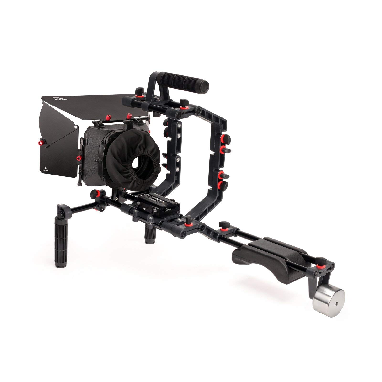 FILMCITY DSLR Camera Shoulder Support Rig Kit with Cage & Matte Box | DV HDV DSLR Video Camcorders Compatible | Free - Offset Z Bracket (FC-02)