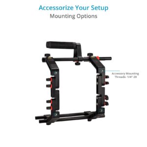 FILMCITY DSLR Camera Shoulder Support Rig Kit with Cage & Matte Box | DV HDV DSLR Video Camcorders Compatible | Free - Offset Z Bracket (FC-02)