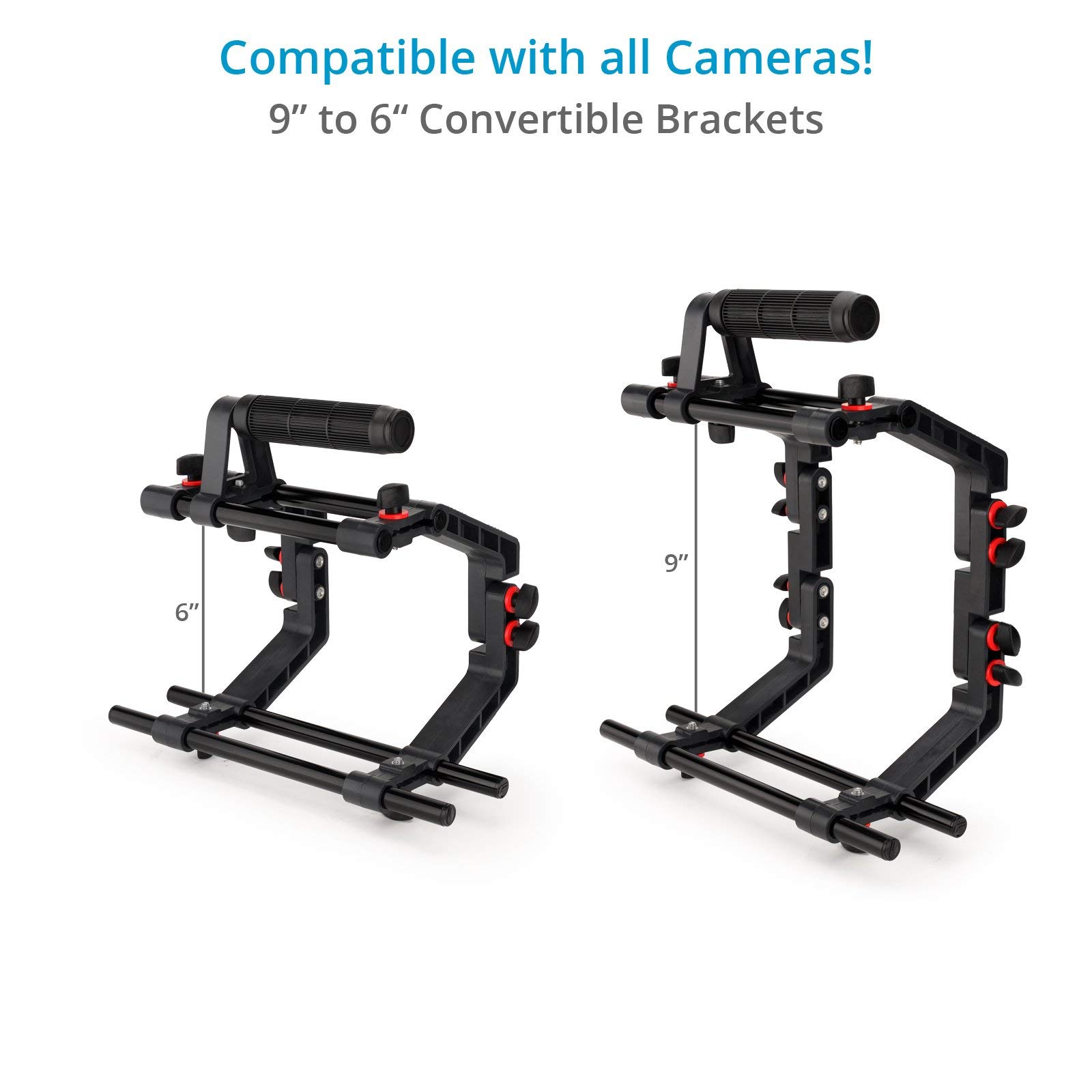 FILMCITY DSLR Camera Shoulder Support Rig Kit with Cage & Matte Box | DV HDV DSLR Video Camcorders Compatible | Free - Offset Z Bracket (FC-02)