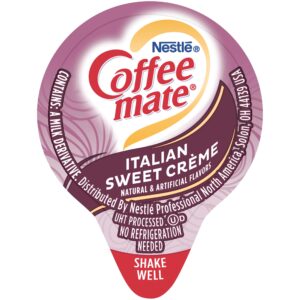 Nestle Coffee mate Coffee Creamer, Italian Sweet Creme, Liquid Creamer Singles, Non Dairy, No Refrigeration, Box of 50 Singles (Pack of 4)