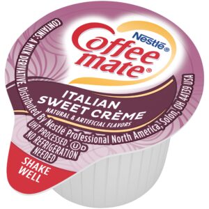 Nestle Coffee mate Coffee Creamer, Italian Sweet Creme, Liquid Creamer Singles, Non Dairy, No Refrigeration, Box of 50 Singles (Pack of 4)