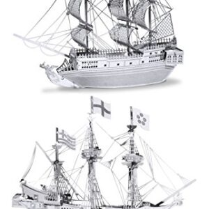 Metal Earth 3D Laser Cut Steel Models - Black Pearl Ship and Golden Hind Ship Set of 2