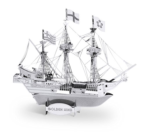 Metal Earth 3D Laser Cut Steel Models - Black Pearl Ship and Golden Hind Ship Set of 2