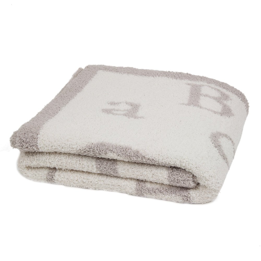 Barefoot Dreams CozyChic ABC Blanket (Stone/Cream)