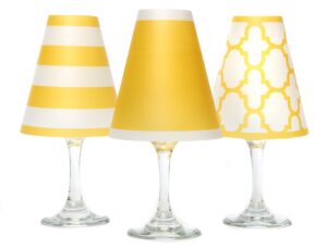 di potter ws189 nantucket paper white wine glass shade, vibrant yellow (pack of 6)