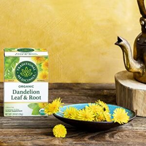 Traditional Medicinals Tea, Organic Dandelion Leaf & Root, Supports Kidney Function & Healthy Digestion, 16 Tea Bags