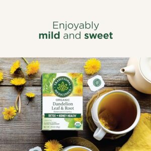 Traditional Medicinals Tea, Organic Dandelion Leaf & Root, Supports Kidney Function & Healthy Digestion, 16 Tea Bags